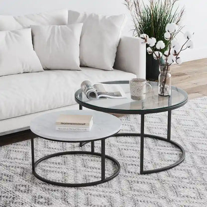 Nathan James Stella Round Nesting Coffee Table Set of 2
