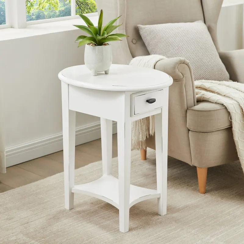 Hardwood Oval Side Table