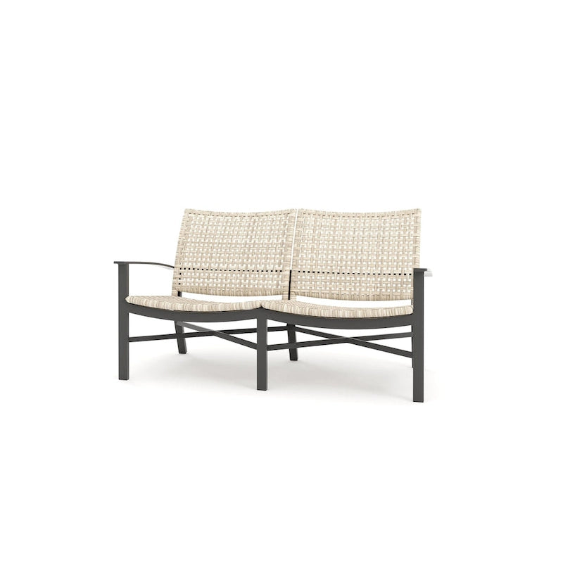 Winston Jasper Textured Pewter with Beechwood Weave Loveseat