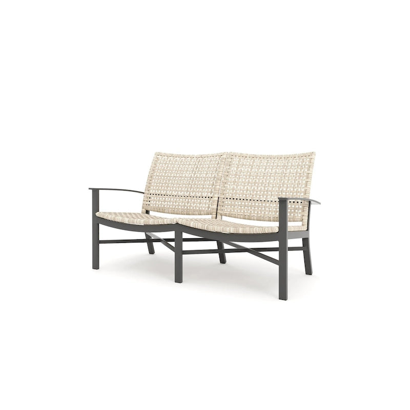 Winston Jasper Textured Pewter with Beechwood Weave Loveseat