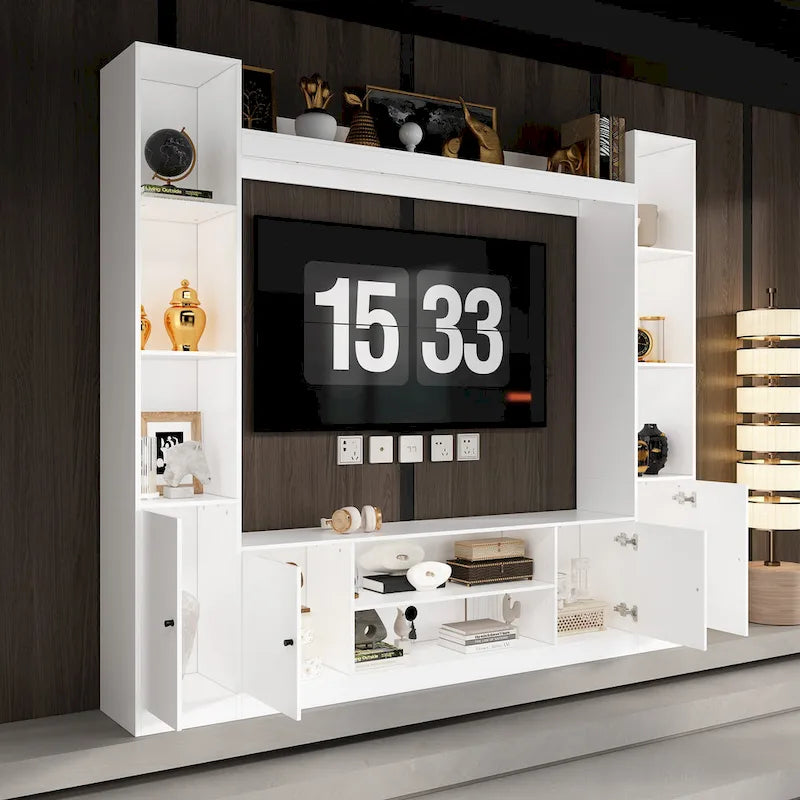 TV Stand/Electric Fireplace Ensemble Cozy Stylish Living Room Solution