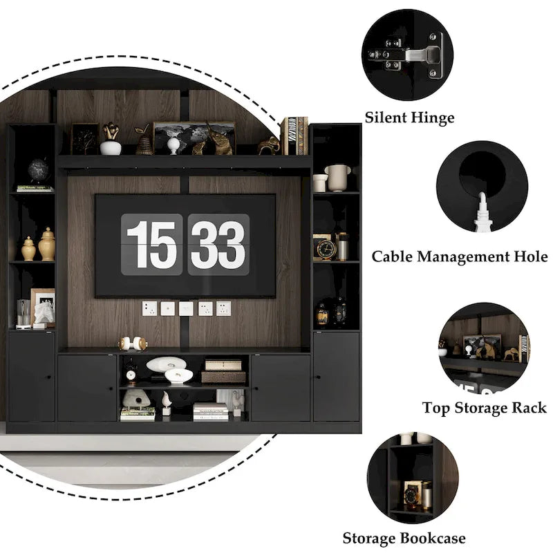 TV Stand/Electric Fireplace Ensemble Cozy Stylish Living Room Solution