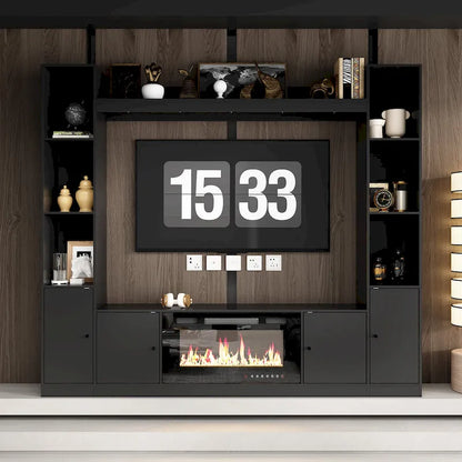 TV Stand/Electric Fireplace Ensemble Cozy Stylish Living Room Solution