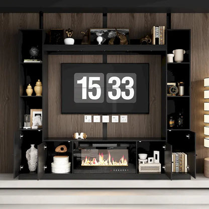 TV Stand/Electric Fireplace Ensemble Cozy Stylish Living Room Solution