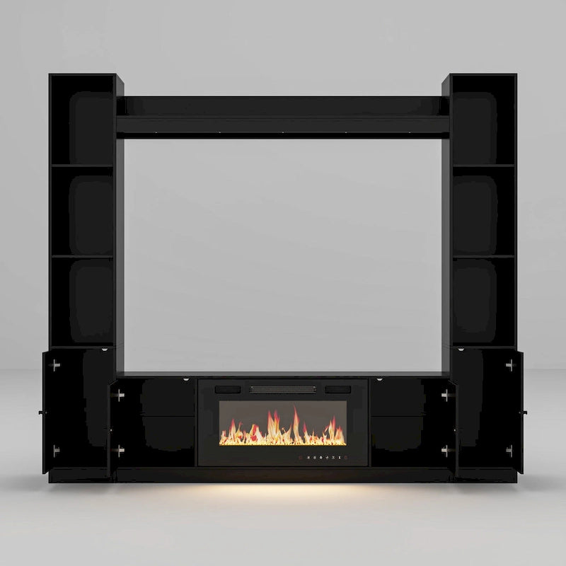 TV Stand/Electric Fireplace Ensemble Cozy Stylish Living Room Solution