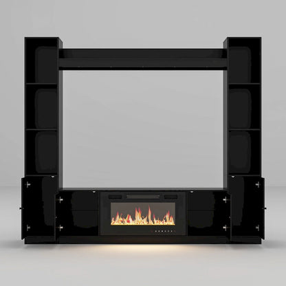 TV Stand/Electric Fireplace Ensemble Cozy Stylish Living Room Solution