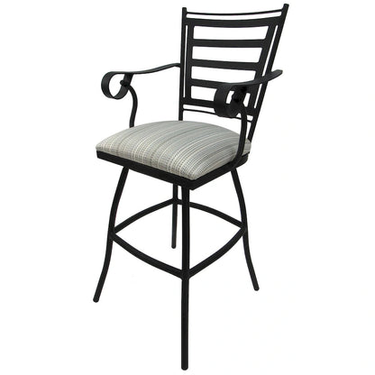 Extra Tall Spectator Swivel Bar Stool 35 Jenna - Black Frame - 34 - 35 inch Seat