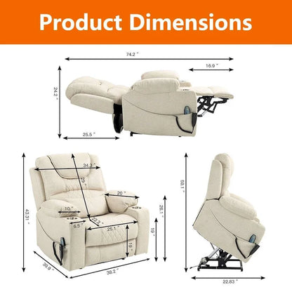 Upgraded Flagship Dual Motor Independent Control Oversized 180 Lay Flat Power Lift Recliner Chair