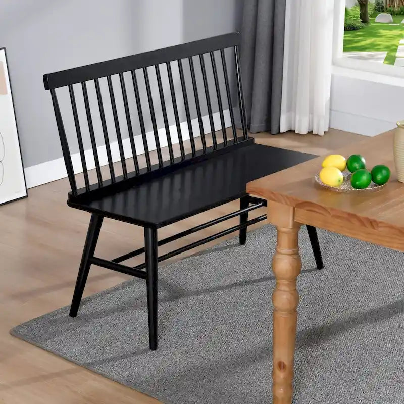 Entryway 40L Solid Wood Dining Bench with Spindle Back