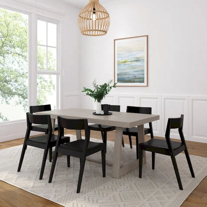 Plank and Beam 72 Classic Solid Wood Table and Chairs Dining Set