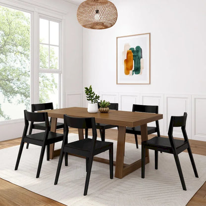 Plank and Beam 72 Classic Solid Wood Table and Chairs Dining Set