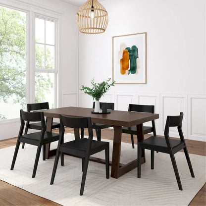 Plank and Beam 72 Classic Solid Wood Table and Chairs Dining Set