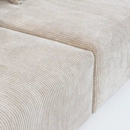 Large Modern Corduroy Fabric 3 Seats Sectional Sofa