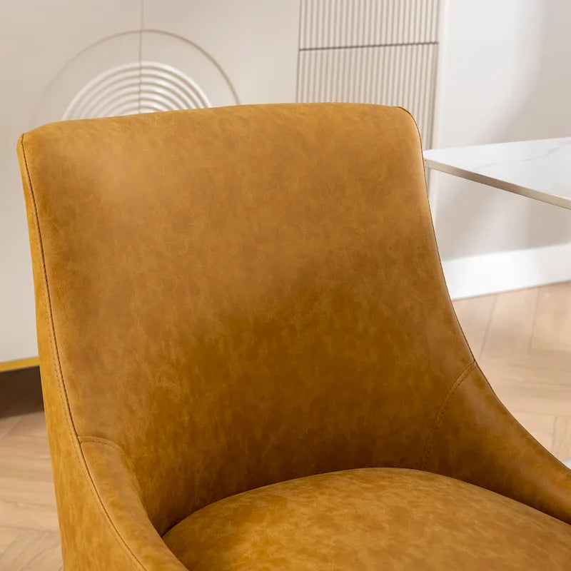 SEYNAR Modern Glam Boucle Pleated Velvet Dining Chair or Vanity Chair Set of 2 with Rear Handle