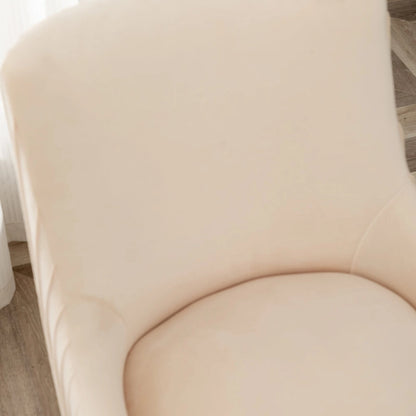 SEYNAR Modern Glam Boucle Pleated Velvet Dining Chair or Vanity Chair Set of 2 with Rear Handle