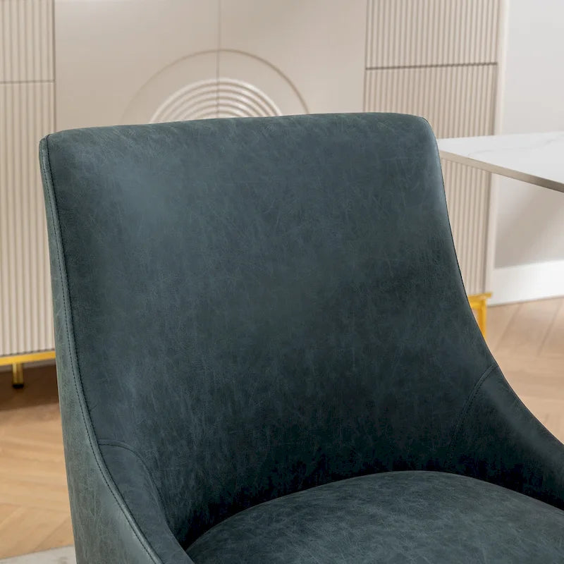 SEYNAR Modern Glam Boucle Pleated Velvet Dining Chair or Vanity Chair Set of 2 with Rear Handle