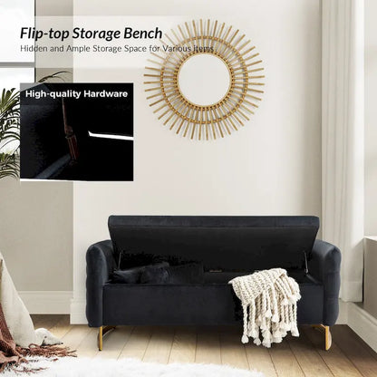 Robert Modern Upholstered Flip Top Storage Bench by HULALA HOME