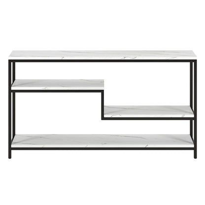 Mathis 55 Wide Rectangular Console Table with Faux Marble Top