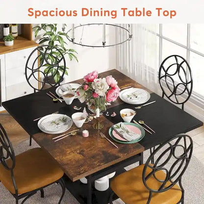 47 inch Dining Table for Dining Room, 4 People Round Dinner Table