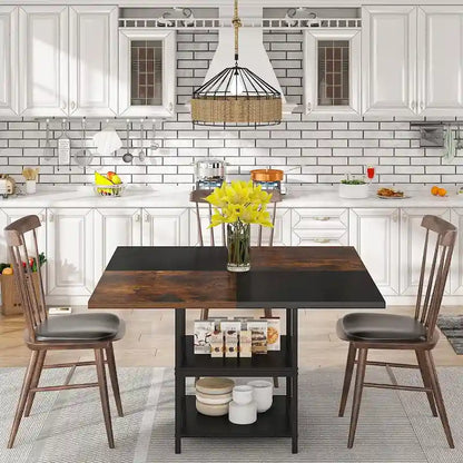 47 inch Dining Table for Dining Room, 4 People Round Dinner Table