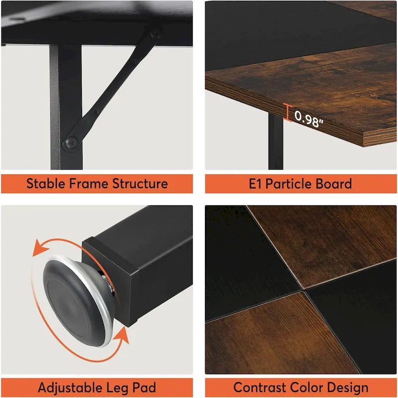 47 inch Dining Table for Dining Room, 4 People Round Dinner Table