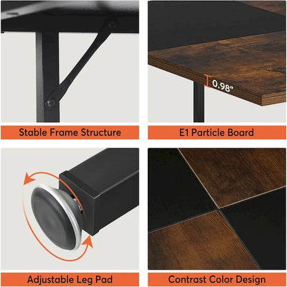 47 inch Dining Table for Dining Room, 4 People Round Dinner Table
