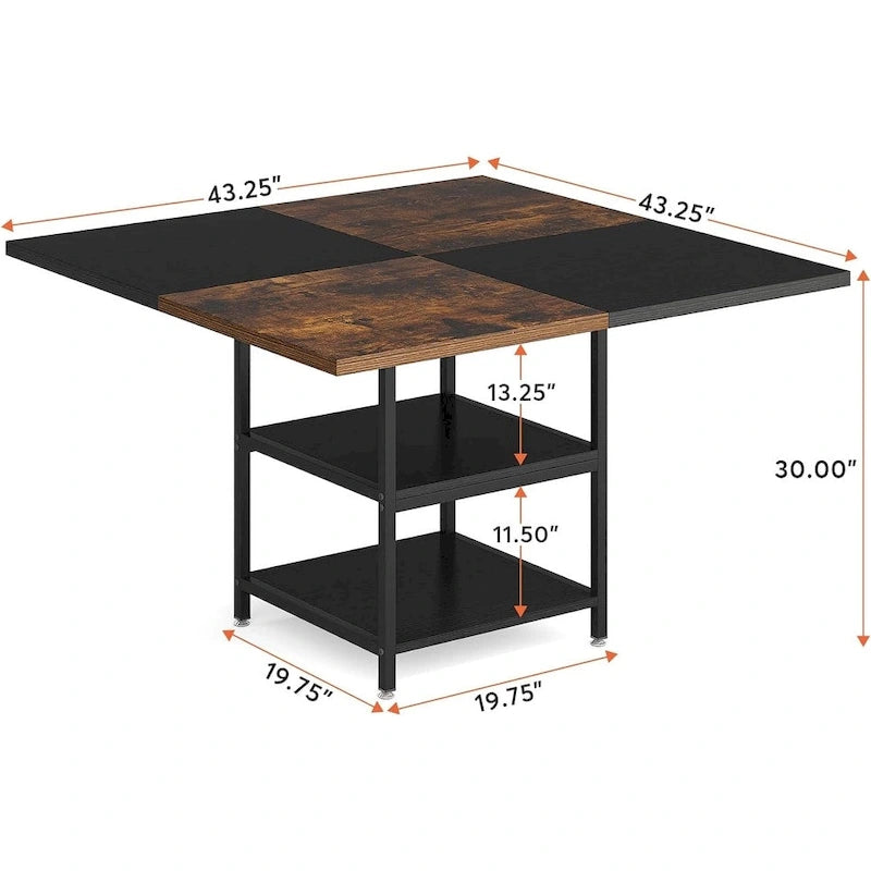 47 inch Dining Table for Dining Room, 4 People Round Dinner Table