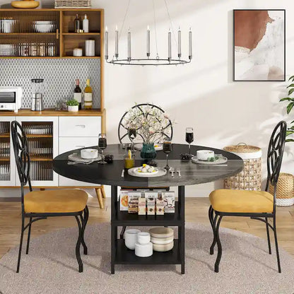 47 inch Dining Table for Dining Room, 4 People Round Dinner Table