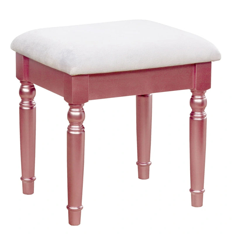 Furniture of America Nena Glam Wood 3-Piece Makeup Vanity Set with Tri-fold Mirror