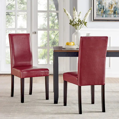 Monsoon Villa Faux Leather Parson Dining Chairs (Set of 2)
