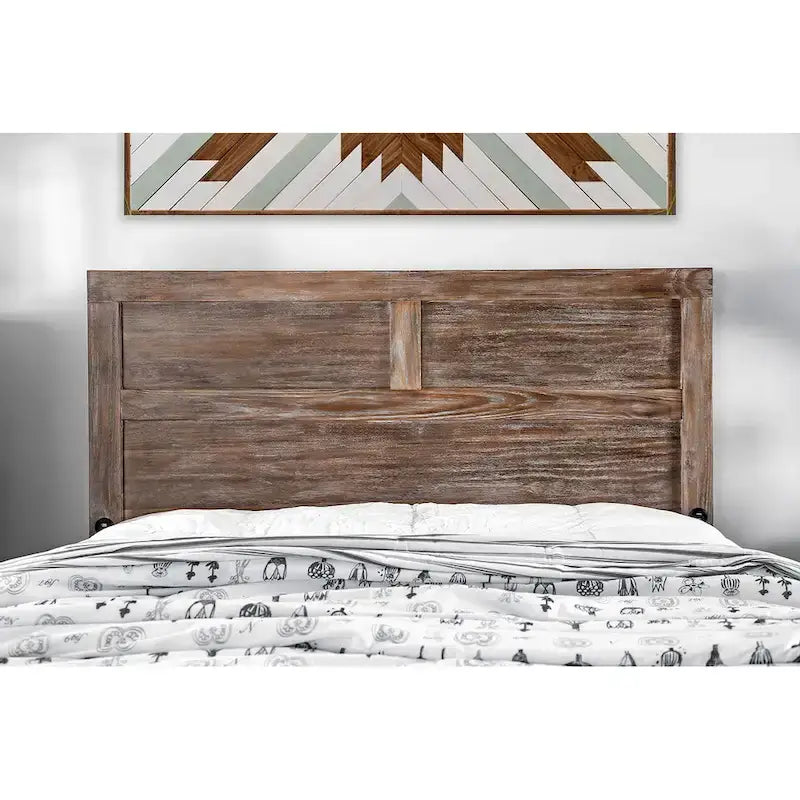 Furniture of America Werr Rustic Wood 2-Drawer Storage Bed with USB Headboard