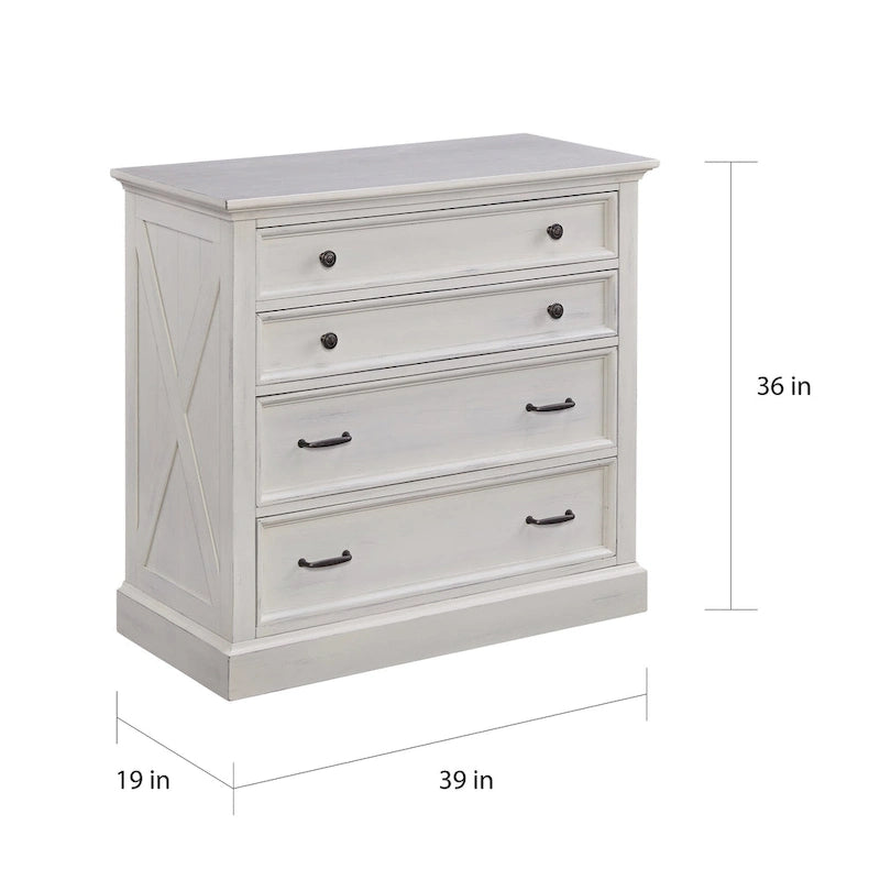 The Gray Barn 3-Piece Riverbone X-detail King Bed, Nightstand, and Chest Set