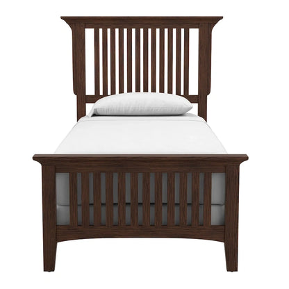 Modern Mission Vintage Oak Finish Wood Bed