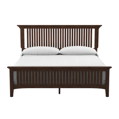 Modern Mission Vintage Oak Finish Wood Bed