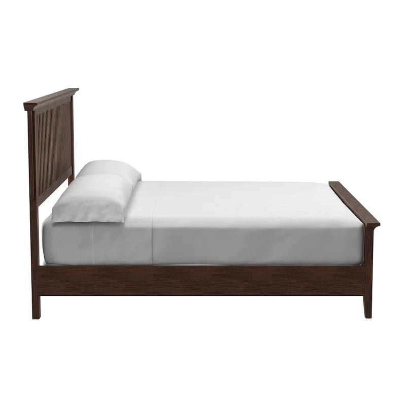 Modern Mission Vintage Oak Finish Wood Bed