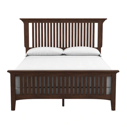 Modern Mission Vintage Oak Finish Wood Bed