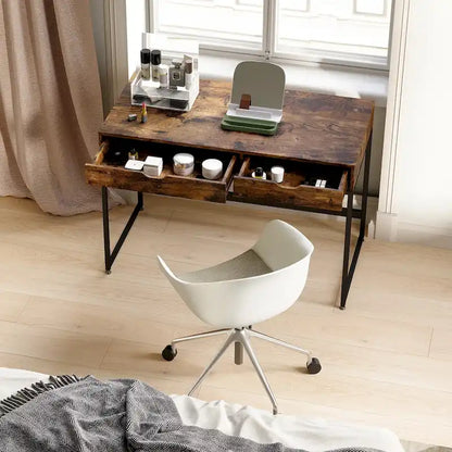 43 W Home Office Computer Desk with 2 Drawers, Modern Writing Study Desk