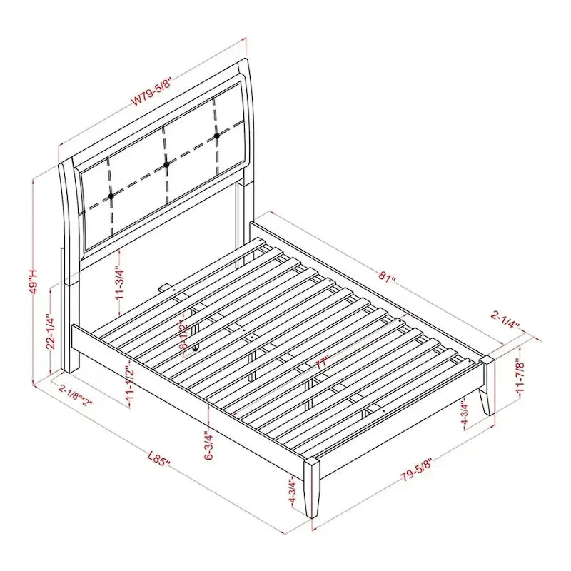 Furniture of America Digh Modern Espresso Upholstered Platform Bed