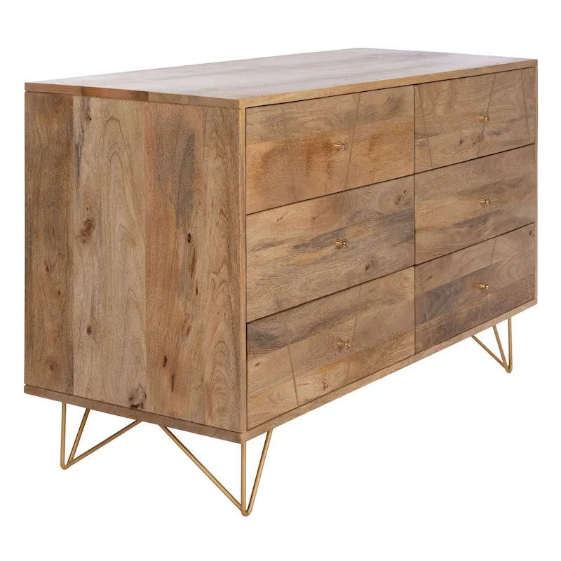 SAFAVIEH Couture Hanni 6-Drawer Hairpin Leg Dresser