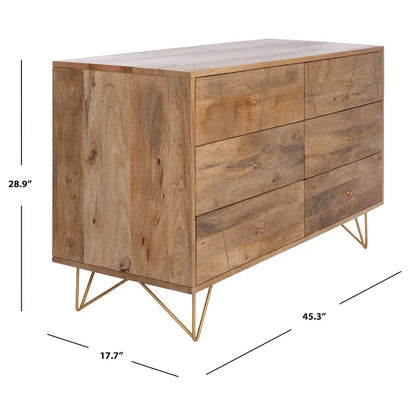 SAFAVIEH Couture Hanni 6-Drawer Hairpin Leg Dresser
