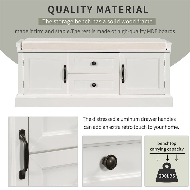 Merax Storage Bench with Removable Cushion