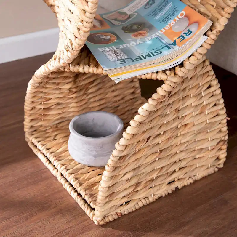 SEI Furniture Nivvan Coastal Natural Woven Fiber Side Table
