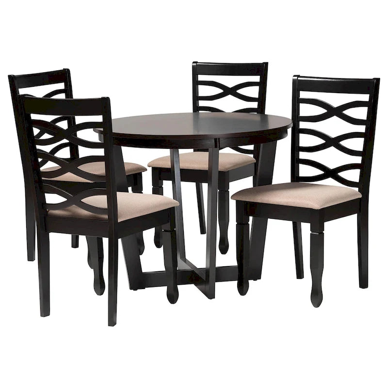 Leda Modern and Contemporary 5-Piece Dining Set