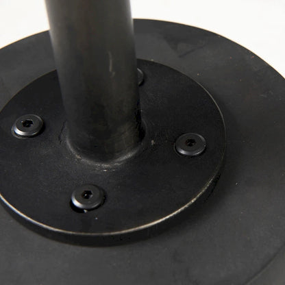 Maxwell Dark Brown Wood w/Black Metal Pedestal Round Side Table