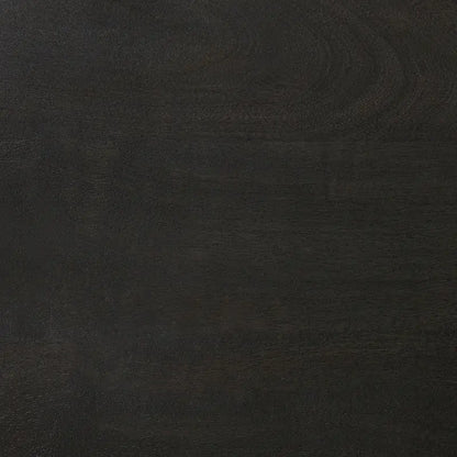 Maxwell Dark Brown Wood w/Black Metal Pedestal Round Side Table