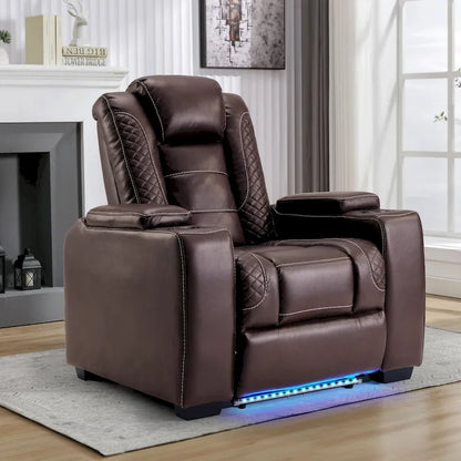 Electric Recliner Adjustable Headrest with USB Ports and Cup Holders Home Theater Seating Reclining Chair Hidden Arm Storage