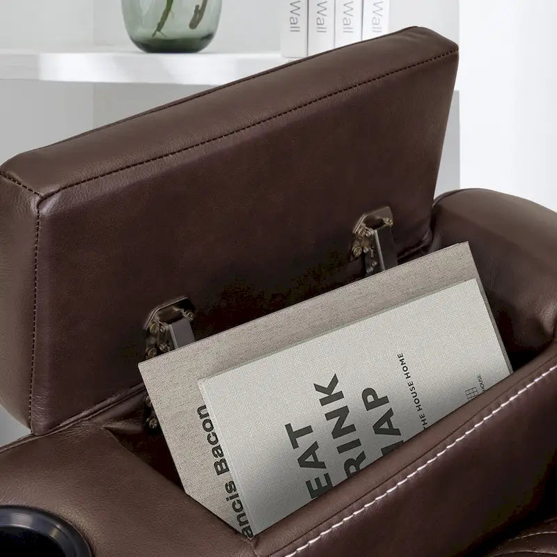 Electric Recliner Adjustable Headrest with USB Ports and Cup Holders Home Theater Seating Reclining Chair Hidden Arm Storage