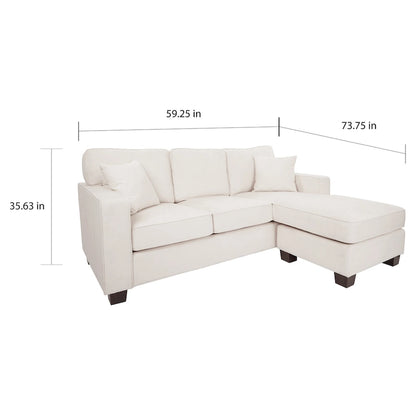 Copper Grove Slavutych Ivory Upholstered Sectional Sofa