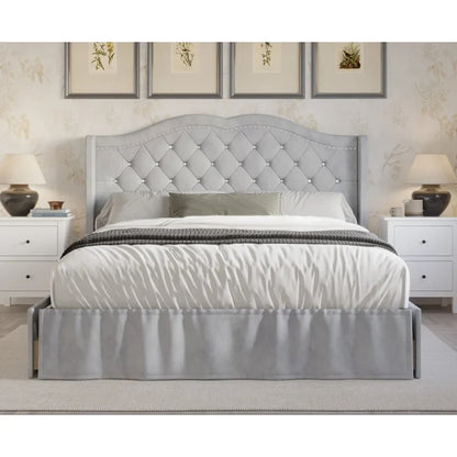 Martha Tufted Upholstered Storage Panel Bed