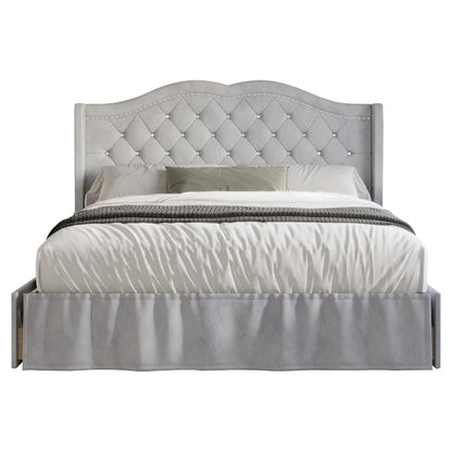 Martha Tufted Upholstered Storage Panel Bed